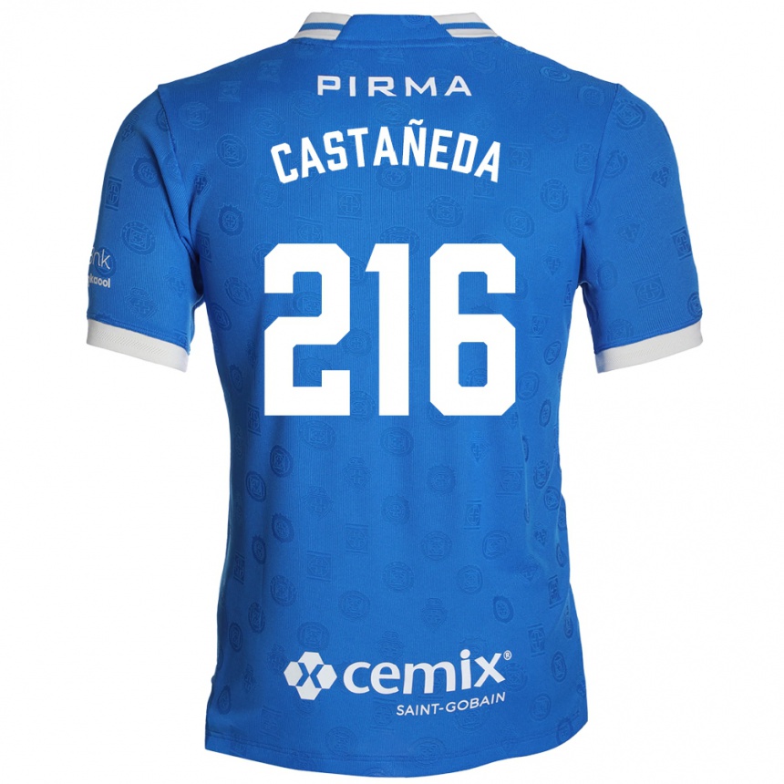 נשים כדורגל Ian Castañeda #216 כחול לבן אדום ג'רזי ביתית 2026/27