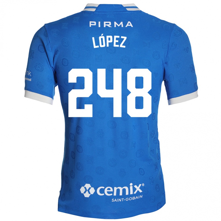 נשים כדורגל Ernesto López #248 כחול לבן אדום ג'רזי ביתית 2026/27
