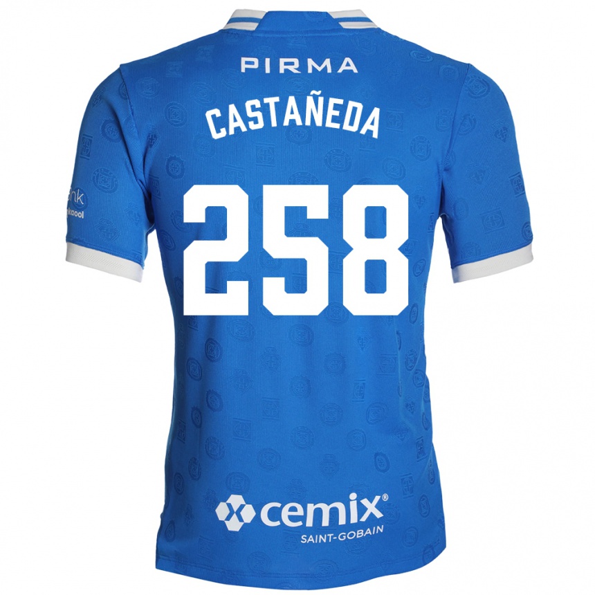 נשים כדורגל Emiliano Castañeda #258 כחול לבן אדום ג'רזי ביתית 2026/27
