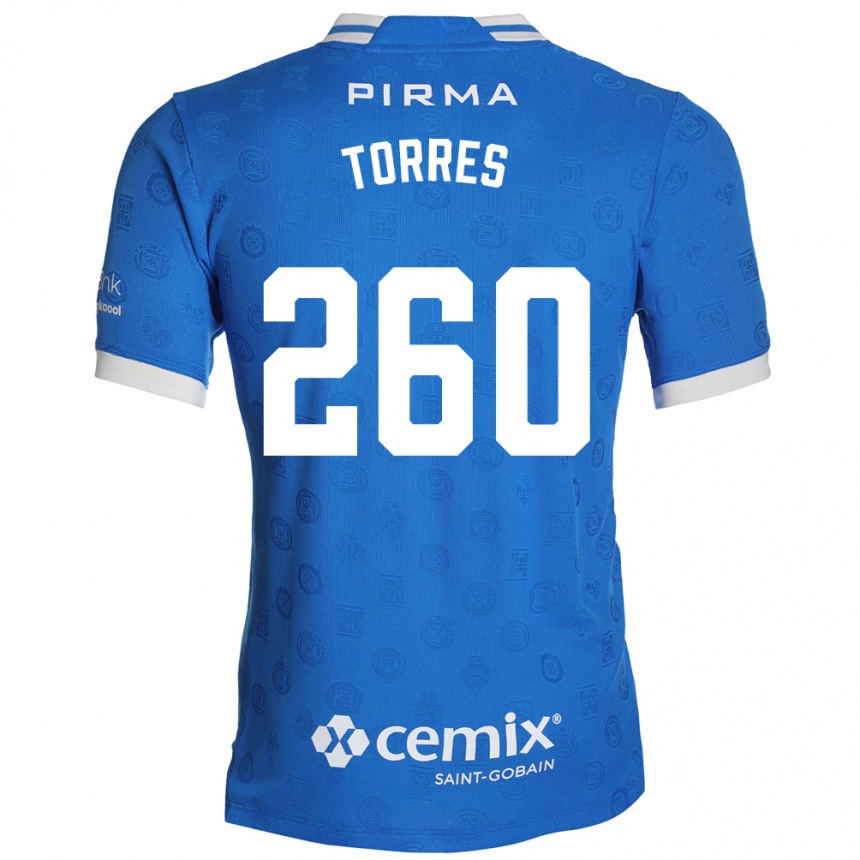 נשים כדורגל Raúl Torres #260 כחול לבן אדום ג'רזי ביתית 2026/27