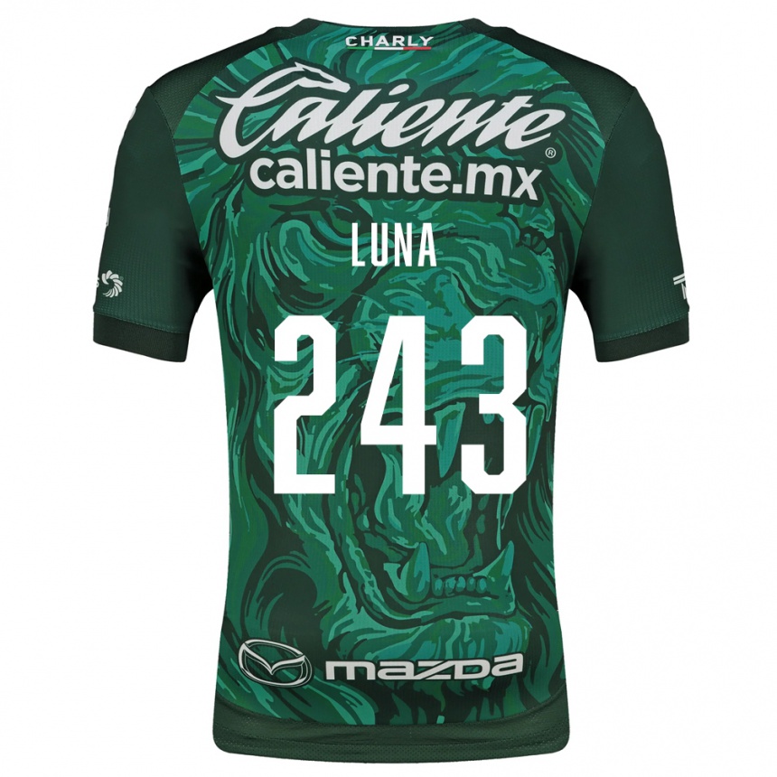 נשים כדורגל Sergio Luna #243 ירוק שחור ג'רזי ביתית 2026/27