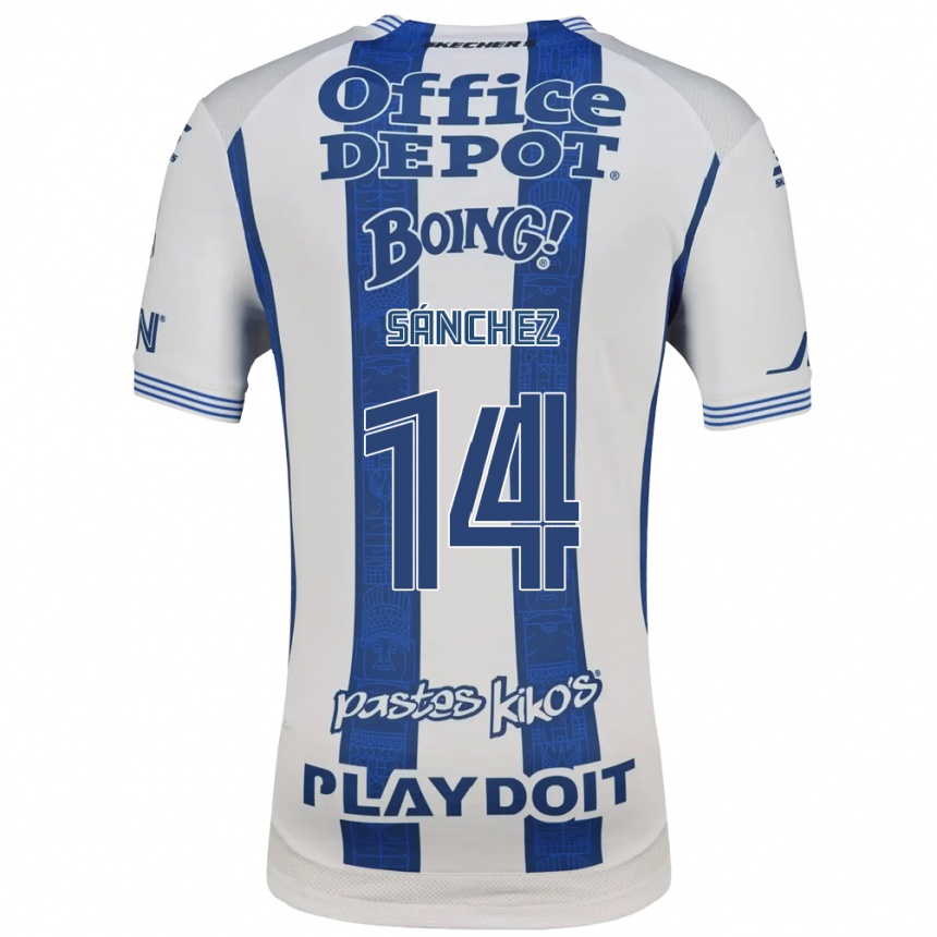 נשים כדורגל Carlos Sánchez #14 לבן כחול צי ג'רזי ביתית 2026/27
