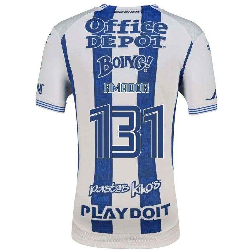 נשים כדורגל Santiago Amador #131 לבן כחול צי ג'רזי ביתית 2026/27