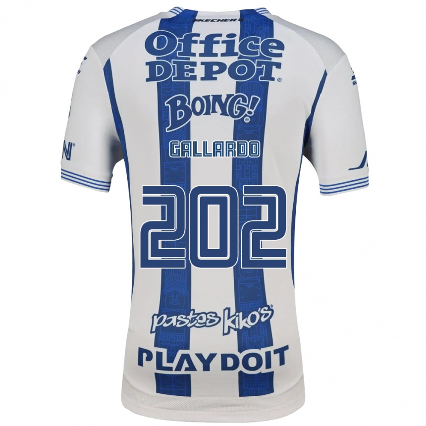 נשים כדורגל Héctor Gallardo #202 לבן כחול צי ג'רזי ביתית 2026/27