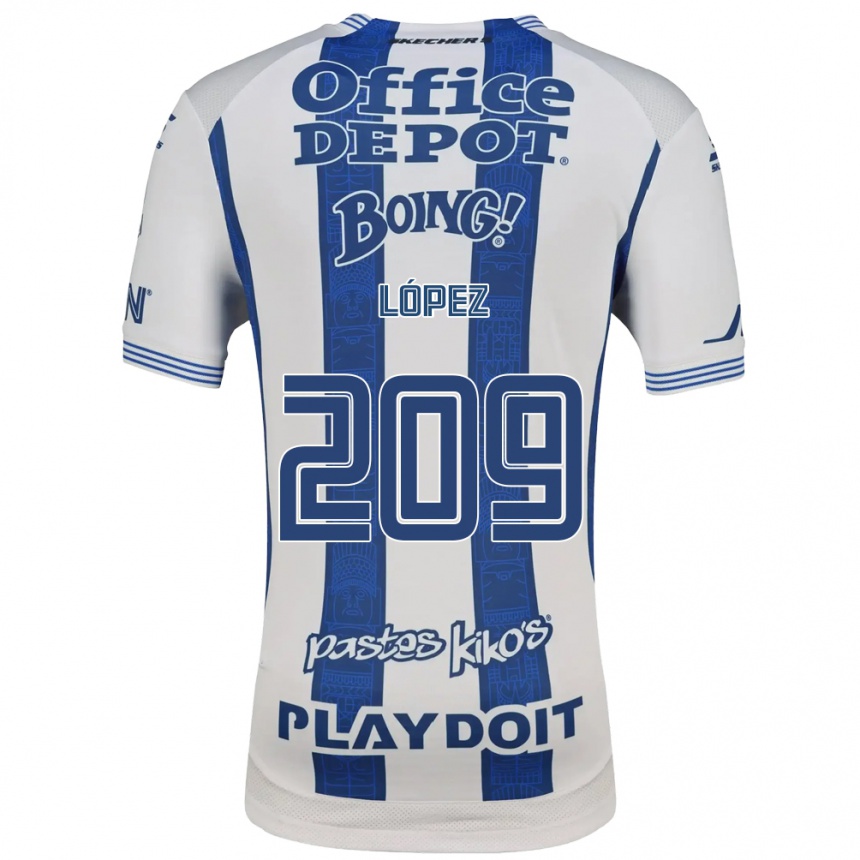 נשים כדורגל Santiago López #209 לבן כחול צי ג'רזי ביתית 2026/27