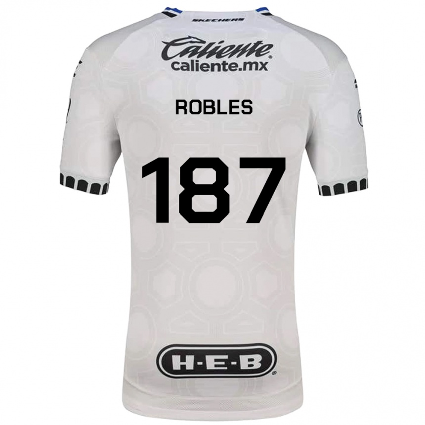 נשים כדורגל Claudio Robles #187 לבן שחור כחול ג'רזי ביתית 2026/27