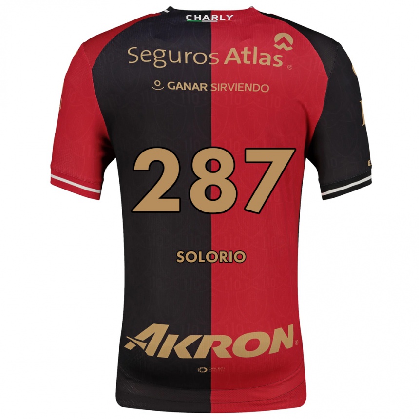 נשים כדורגל Gael Solorio #287 אדום שחור חום ג'רזי ביתית 2026/27