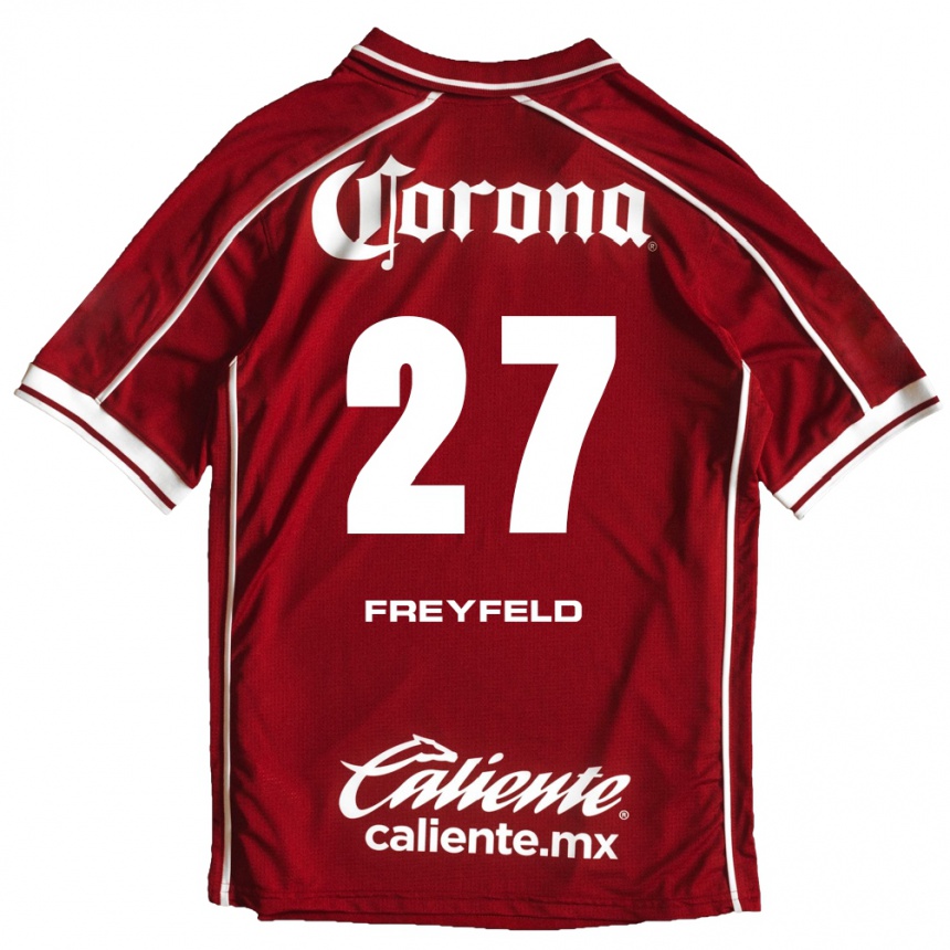 נשים כדורגל Emiliano Freyfeld #27 לבן אדום ג'רזי ביתית 2026/27