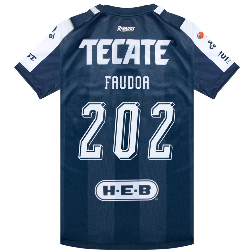 נשים כדורגל Juan Faudoa #202 כחול דיו לבן אדום ג'רזי ביתית 2026/27