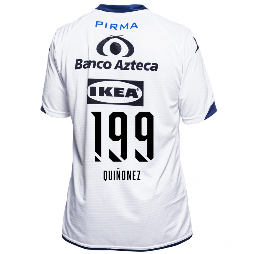 נשים כדורגל Samuel Quiñonez #199 לבן שחור כחול ג'רזי ביתית 2026/27
