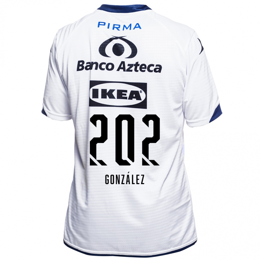 נשים כדורגל Isaac González #202 לבן שחור כחול ג'רזי ביתית 2026/27