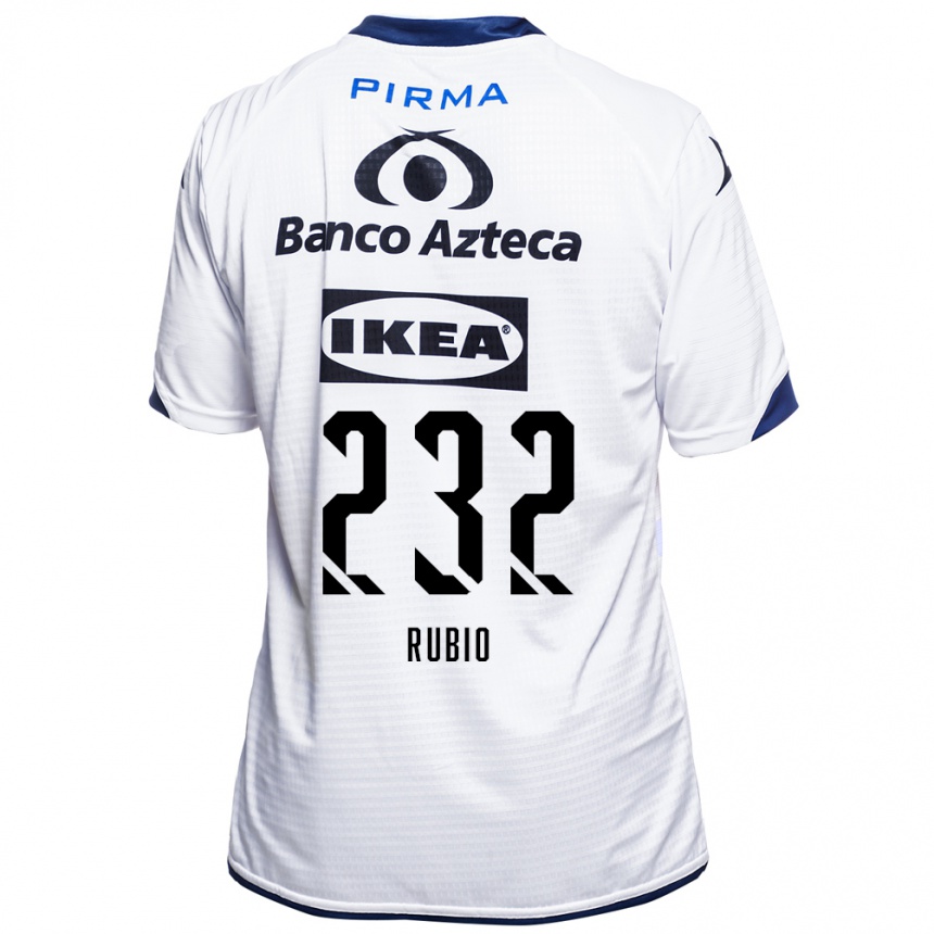 נשים כדורגל Gregorio Rubio #232 לבן שחור כחול ג'רזי ביתית 2026/27