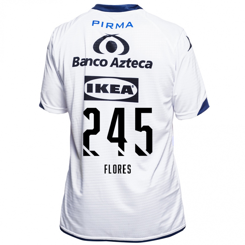 נשים כדורגל José Flores #245 לבן שחור כחול ג'רזי ביתית 2026/27