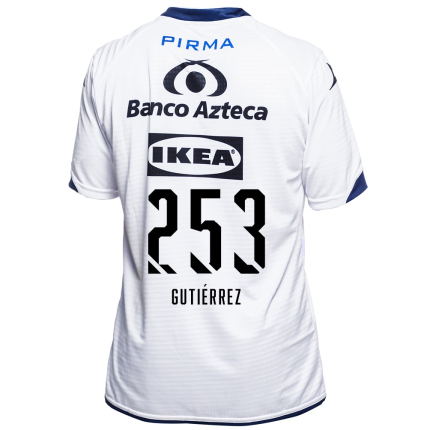 נשים כדורגל Santiago Gutiérrez #253 לבן שחור כחול ג'רזי ביתית 2026/27