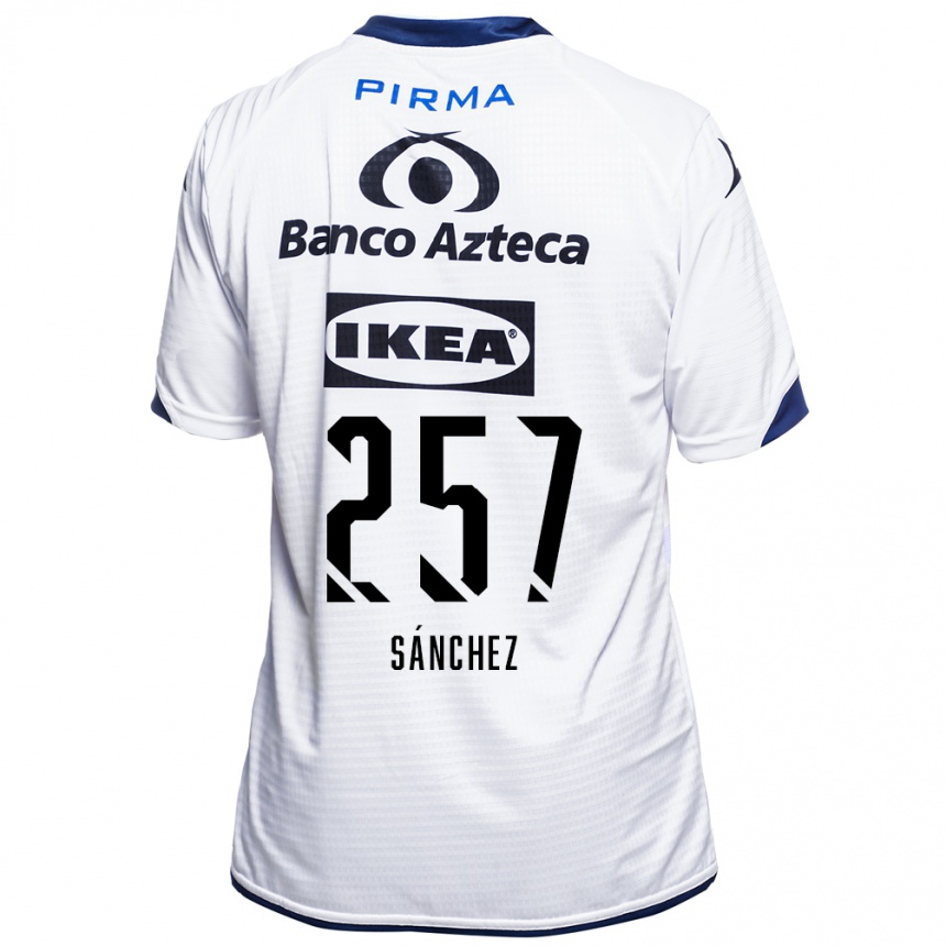 נשים כדורגל Xavi Sánchez #257 לבן שחור כחול ג'רזי ביתית 2026/27