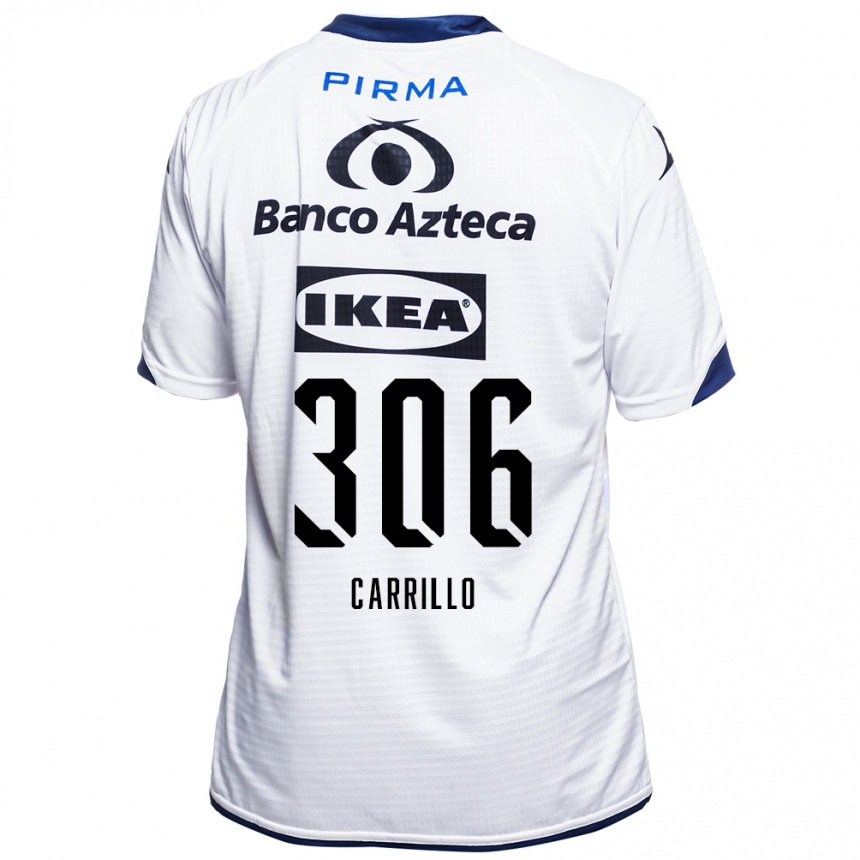 נשים כדורגל Alejandro Carrillo #306 לבן שחור כחול ג'רזי ביתית 2026/27