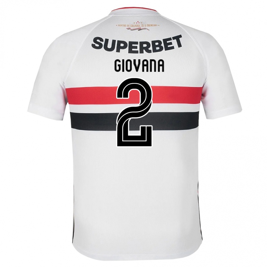 נשים כדורגל Giovana #2 לבן אדום שחור ג'רזי ביתית 2026/27 נשים כדורגל Giovana #2 לבן אדום שחור ג'רזי ביתית 2026/27