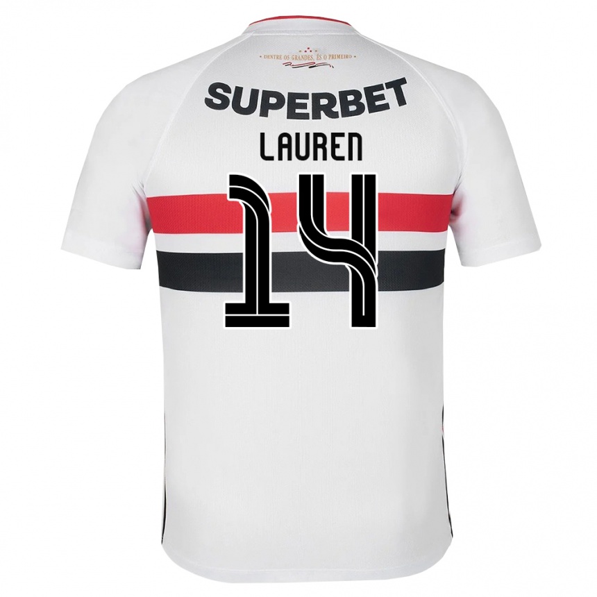 נשים כדורגל Lauren #14 לבן אדום שחור ג'רזי ביתית 2026/27