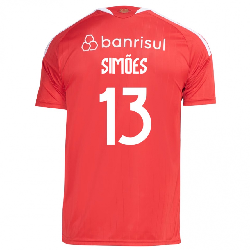 נשים כדורגל Arthur Simões #13 אדום לבן ג'רזי ביתית 2026/27
