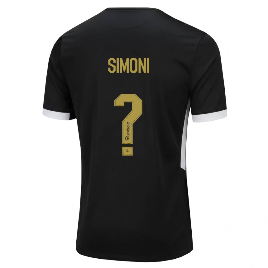 נשים כדורגל Leo Simoni #0 שחור לבן צהוב ג'רזי ביתית 2026/27