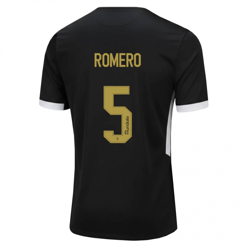 נשים כדורגל Mateus Romero #5 שחור לבן צהוב ג'רזי ביתית 2026/27