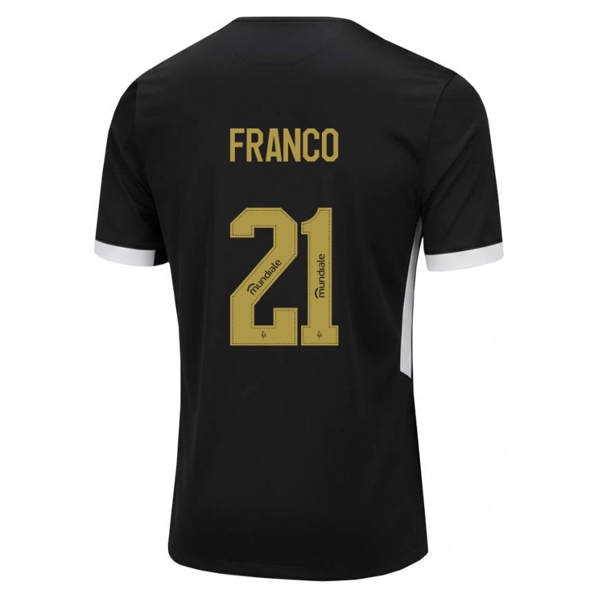 נשים כדורגל Alan Franco #21 שחור לבן צהוב ג'רזי ביתית 2026/27