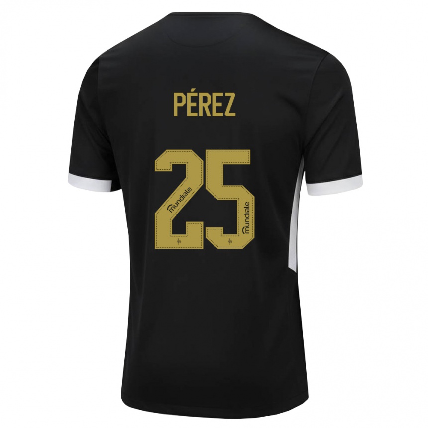 נשים כדורגל Tomás Pérez #25 שחור לבן צהוב ג'רזי ביתית 2026/27