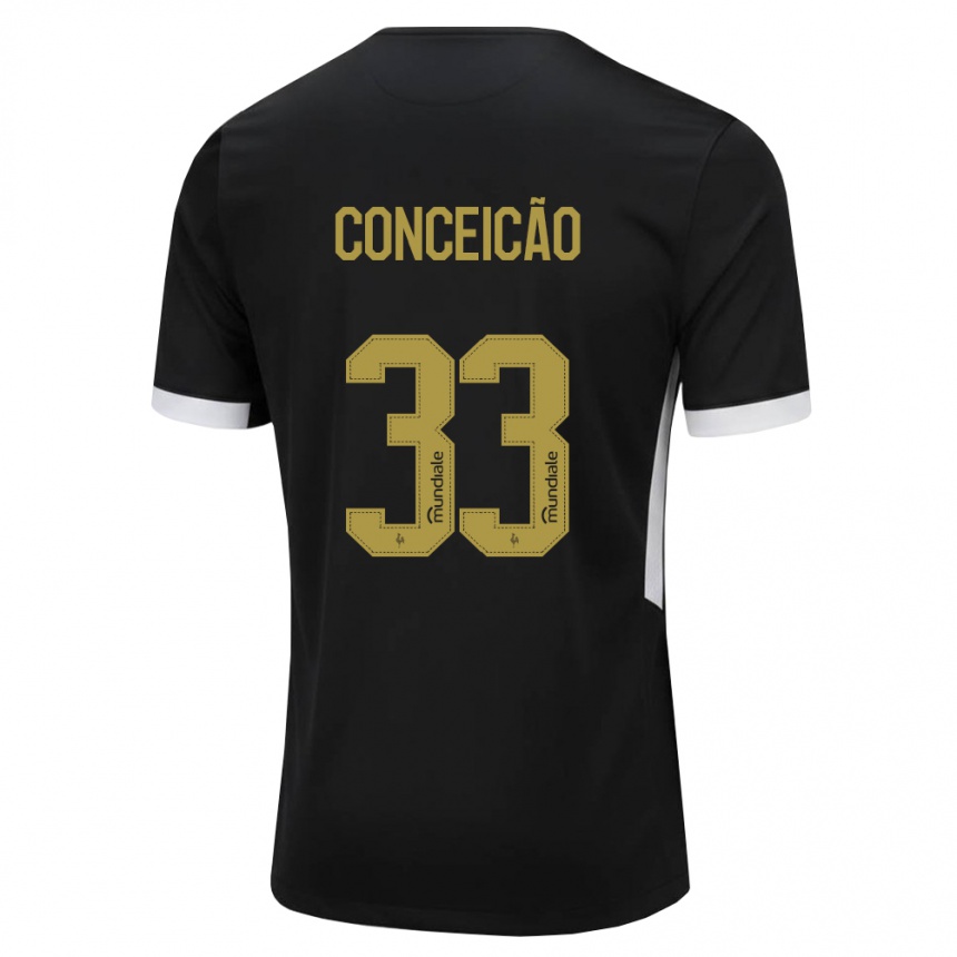 נשים כדורגל Robert Conceição #33 שחור לבן צהוב ג'רזי ביתית 2026/27