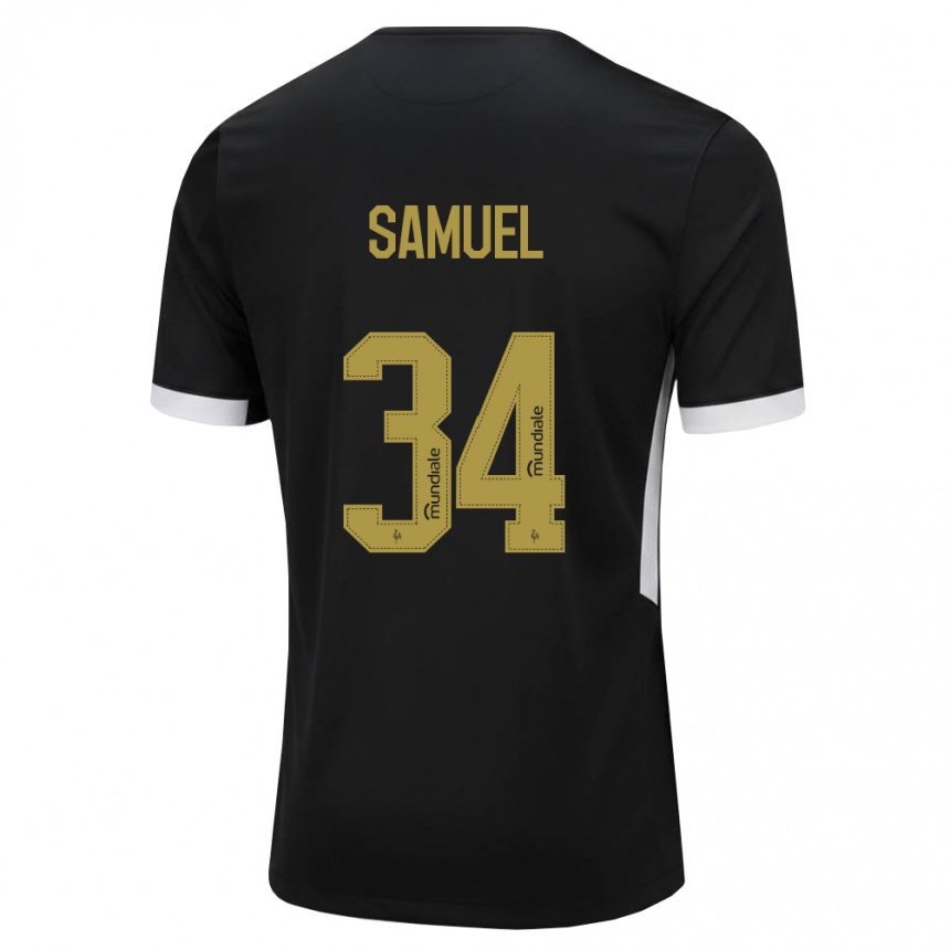 נשים כדורגל Samuel #34 שחור לבן צהוב ג'רזי ביתית 2026/27