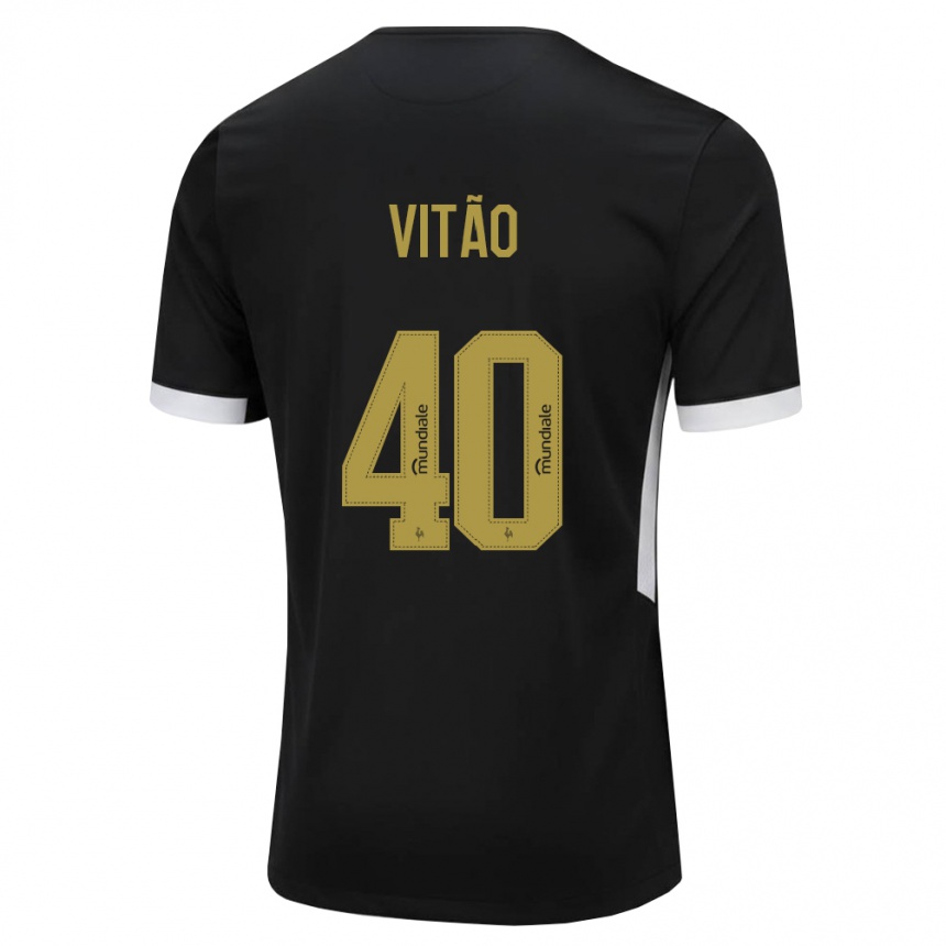 נשים כדורגל Vitão #40 שחור לבן צהוב ג'רזי ביתית 2026/27