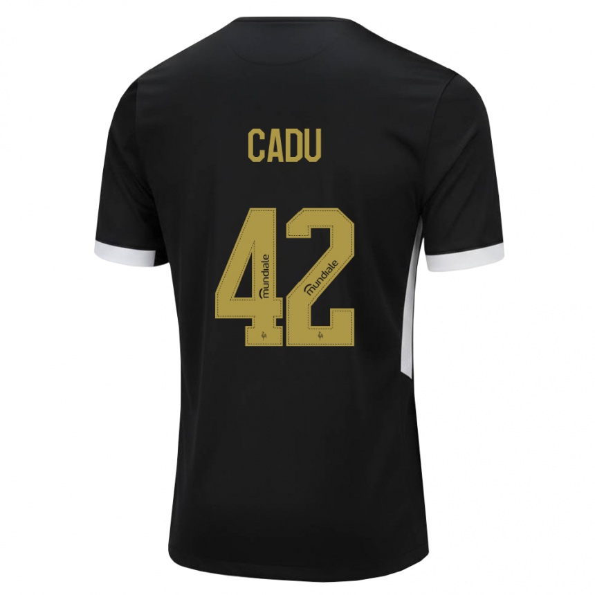 נשים כדורגל Cadu #42 שחור לבן צהוב ג'רזי ביתית 2026/27