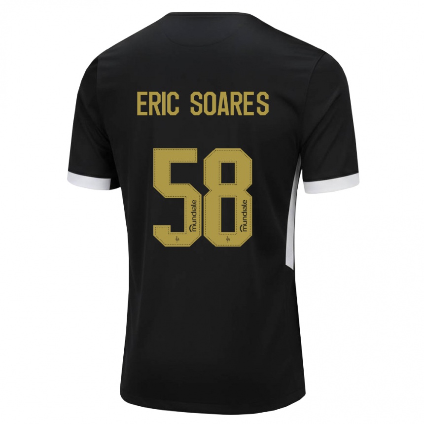 נשים כדורגל Eric Soares #58 שחור לבן צהוב ג'רזי ביתית 2026/27
