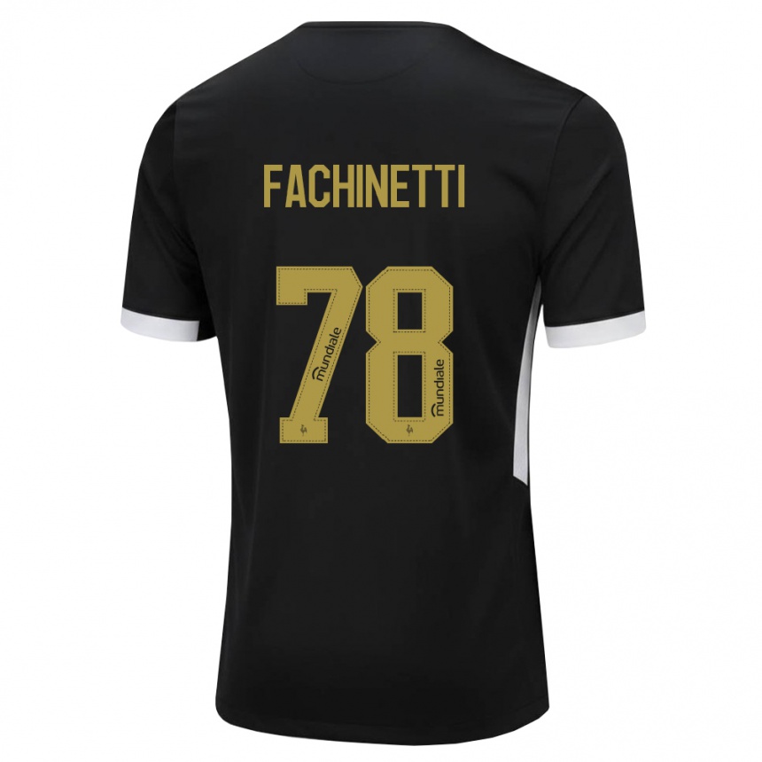 נשים כדורגל Pedro Fachinetti #78 שחור לבן צהוב ג'רזי ביתית 2026/27