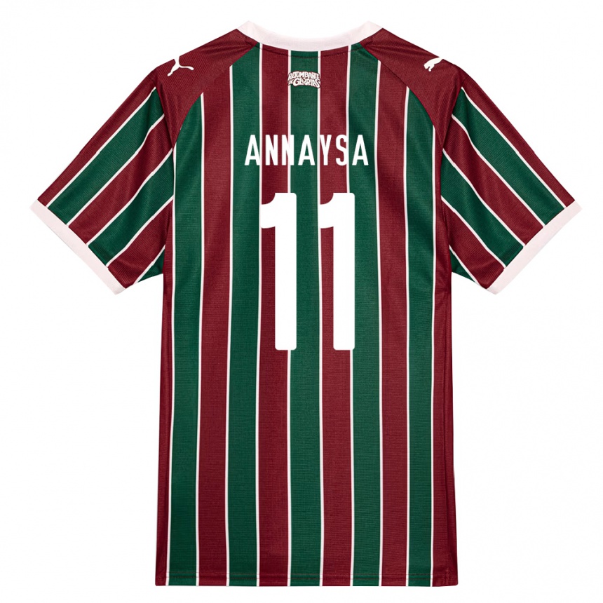 נשים כדורגל Annaysa #11 ירוק בורדו לבן ג'רזי ביתית 2026/27