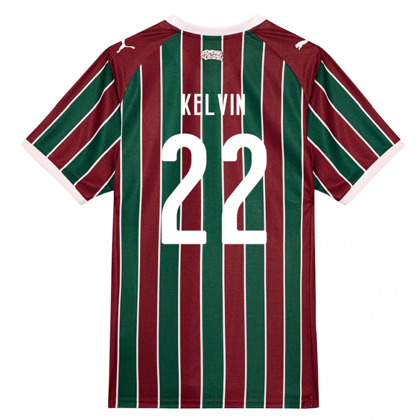 נשים כדורגל Kelvin #22 ירוק בורדו לבן ג'רזי ביתית 2026/27