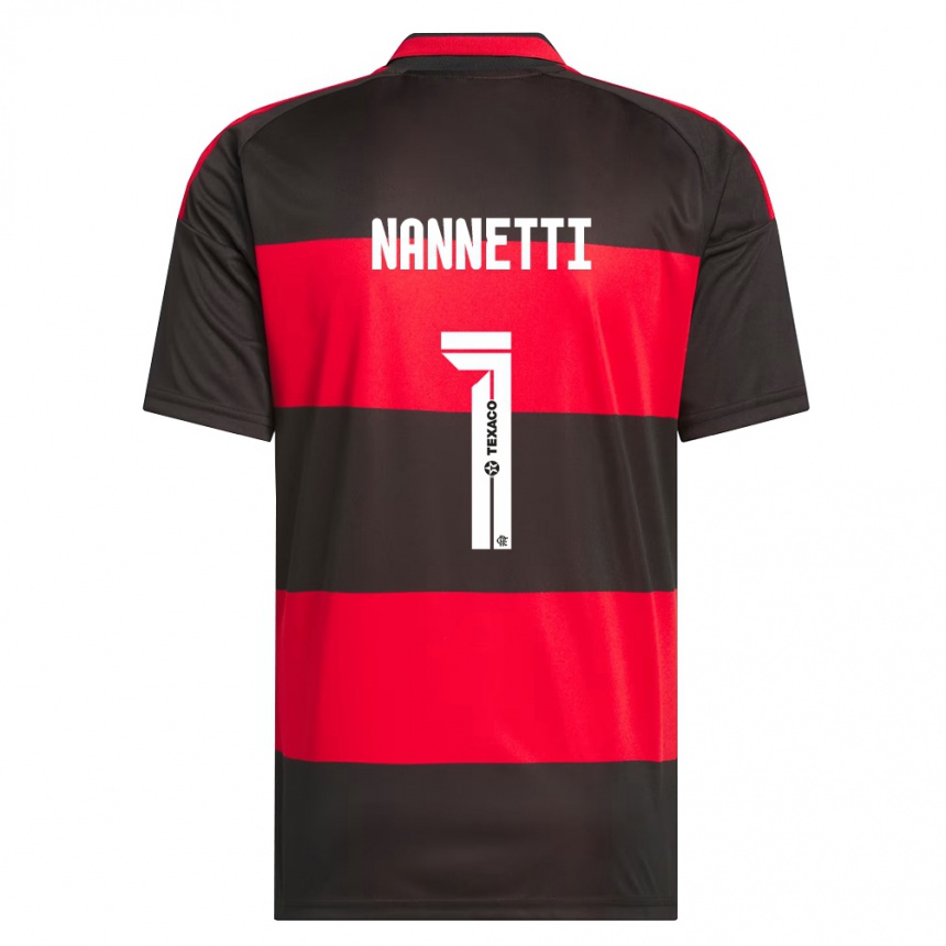 נשים כדורגל Léo Nannetti #1 אדום שחור לבן ג'רזי ביתית 2026/27 נשים כדורגל Léo Nannetti #1 אדום שחור לבן ג'רזי ביתית 2026/27