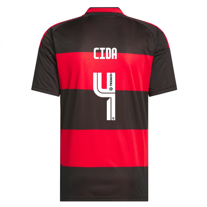 נשים כדורגל Cida #4 אדום שחור לבן ג'רזי ביתית 2026/27