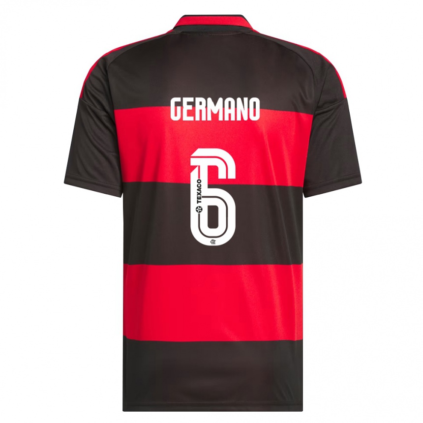 נשים כדורגל Germano #6 אדום שחור לבן ג'רזי ביתית 2026/27 נשים כדורגל Germano #6 אדום שחור לבן ג'רזי ביתית 2026/27