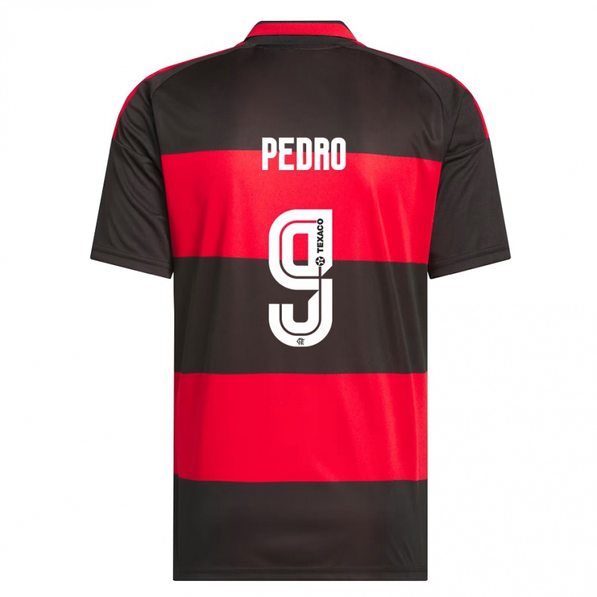 נשים כדורגל Pedro #9 אדום שחור לבן ג'רזי ביתית 2026/27 נשים כדורגל Pedro #9 אדום שחור לבן ג'רזי ביתית 2026/27