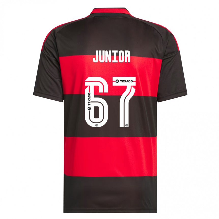 נשים כדורגל Kaio Junior #67 אדום שחור לבן ג'רזי ביתית 2026/27