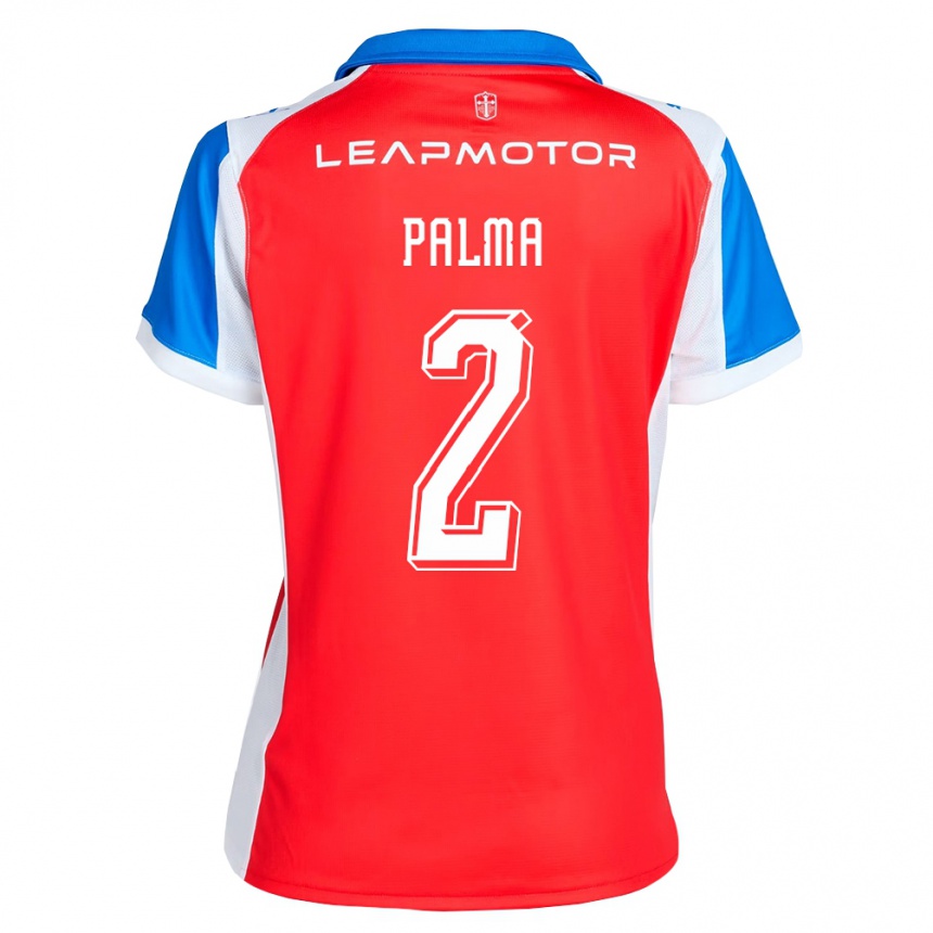 נשים כדורגל León Palma #2 אדום כחול הרחק ג'רזי 2026/27