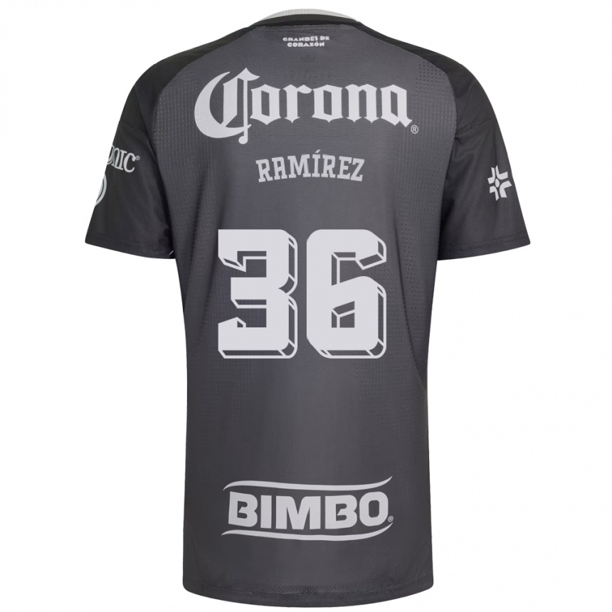 נשים כדורגל Miguel Ramírez #36 אפור לבן שחור הרחק ג'רזי 2026/27