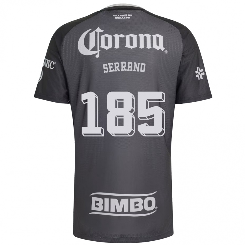 נשים כדורגל Max Serrano #185 אפור לבן שחור הרחק ג'רזי 2026/27