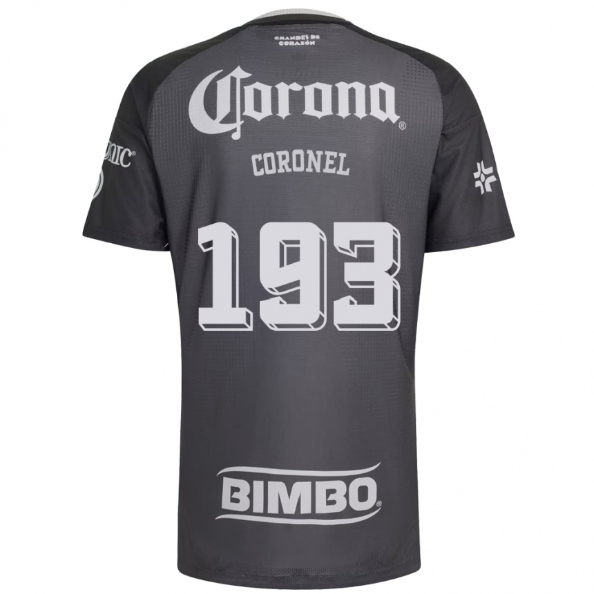 נשים כדורגל Ángel Coronel #193 אפור לבן שחור הרחק ג'רזי 2026/27
