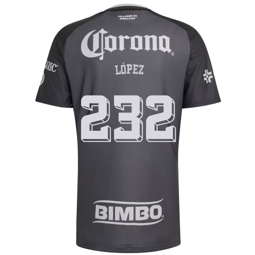 נשים כדורגל Rodrigo López #232 אפור לבן שחור הרחק ג'רזי 2026/27