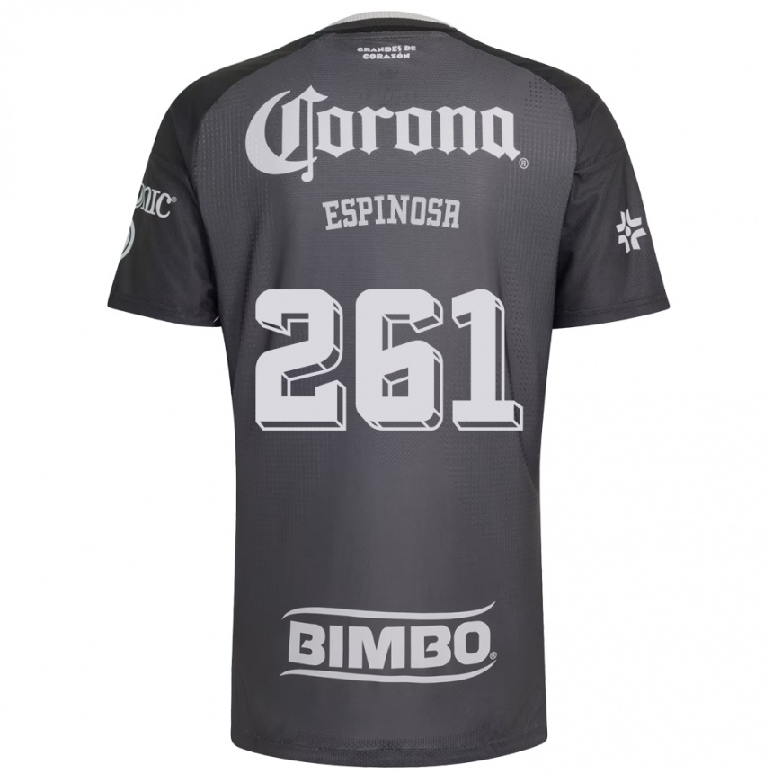 נשים כדורגל Diego Espinosa #261 אפור לבן שחור הרחק ג'רזי 2026/27