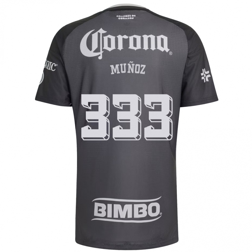 נשים כדורגל Aarón Muñoz #333 אפור לבן שחור הרחק ג'רזי 2026/27