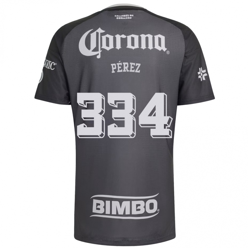 נשים כדורגל Diego Pérez #334 אפור לבן שחור הרחק ג'רזי 2026/27