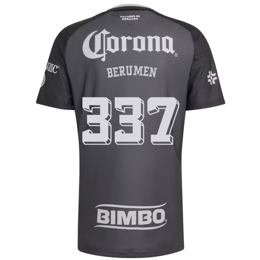 נשים כדורגל Gabriel Berumen #337 אפור לבן שחור הרחק ג'רזי 2026/27