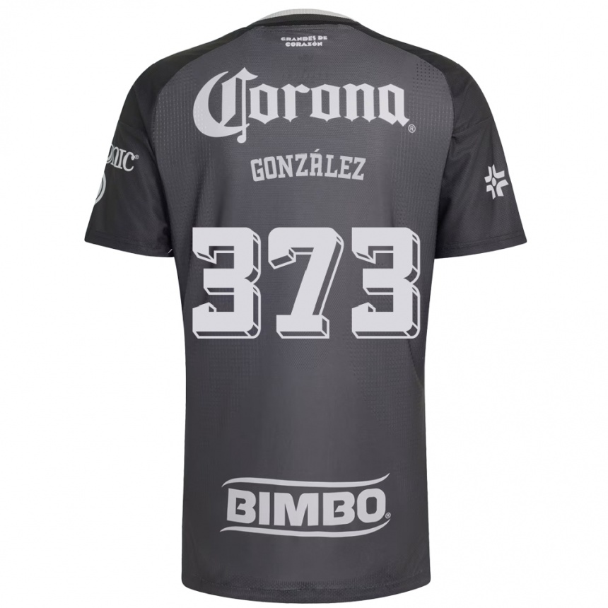 נשים כדורגל Jayden González #373 אפור לבן שחור הרחק ג'רזי 2026/27